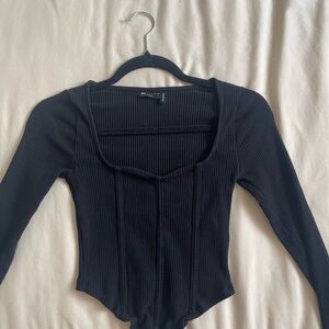 ASOS Black Ribbed Bodysuit